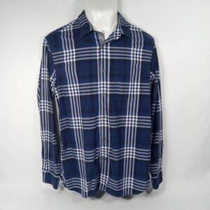 BANANA REPUBLIC Men's Blue Plaid Long Sleeve Shirt Size Medium